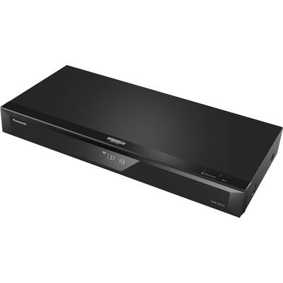 Black Panasonic Blu-ray Player with digital display, showing '2.1ch' and 'HD'. Power and Open/Close buttons on the right.