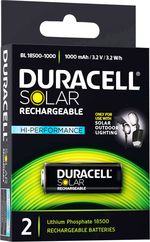 duracell solar rechargeable batteries 18500