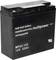 'Black lead-acid battery with inscription: lead acid battery, maintenance-free, multipower, 12V, 22Ah.'