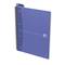 Lila spiral-bound notebook with a sturdy cover and perforated edges for easy filing.