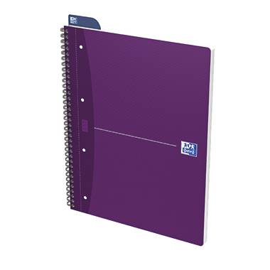 Lilac Oxford spiral-bound notebook showing the front cover and spiral binding on the left side, with three small stars on the cover.