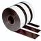 A roll of magnetic tape with removable protective paper, suitable for flexibly attaching objects to metallic surfaces.