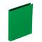 Green lever arch file with black spine, standing at a slight angle, against a white background.