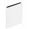 A white, empty folder in an upright position.