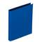 A blue folder with a sturdy spine, ideal for storing documents.