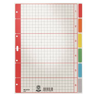Leitz 4350 Index A4 Blank Cardboard Grey 6 dividers 43500085