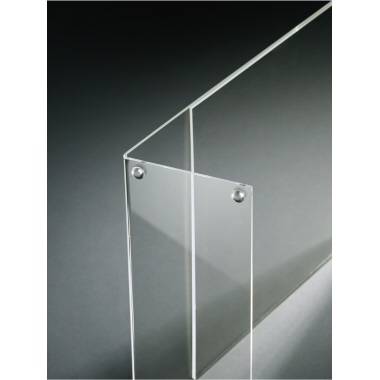 Thin, transparent acrylic glass plate in a rectangular cut, set against a dark background, demonstrates material clarity and design.