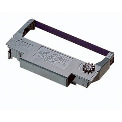 Black printer ribbon cassette with marked 'LIFT' area, suitable for dot matrix printers.