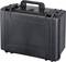 Black, robust protective case with handle and snap locks, perfect for safely transporting delicate equipment.