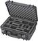 Open black protective case with foam padding inside. The case has adjustable dividers for the secure transportation of equipment.