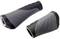 Two ergonomic bicycle handlebar grips in black and grey, designed for comfortable handling and improved grip on the handlebars.