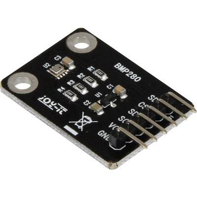An electronic component on a small circuit board with the inscription 'BMP280'. Contains multiple pins and electronic components.
