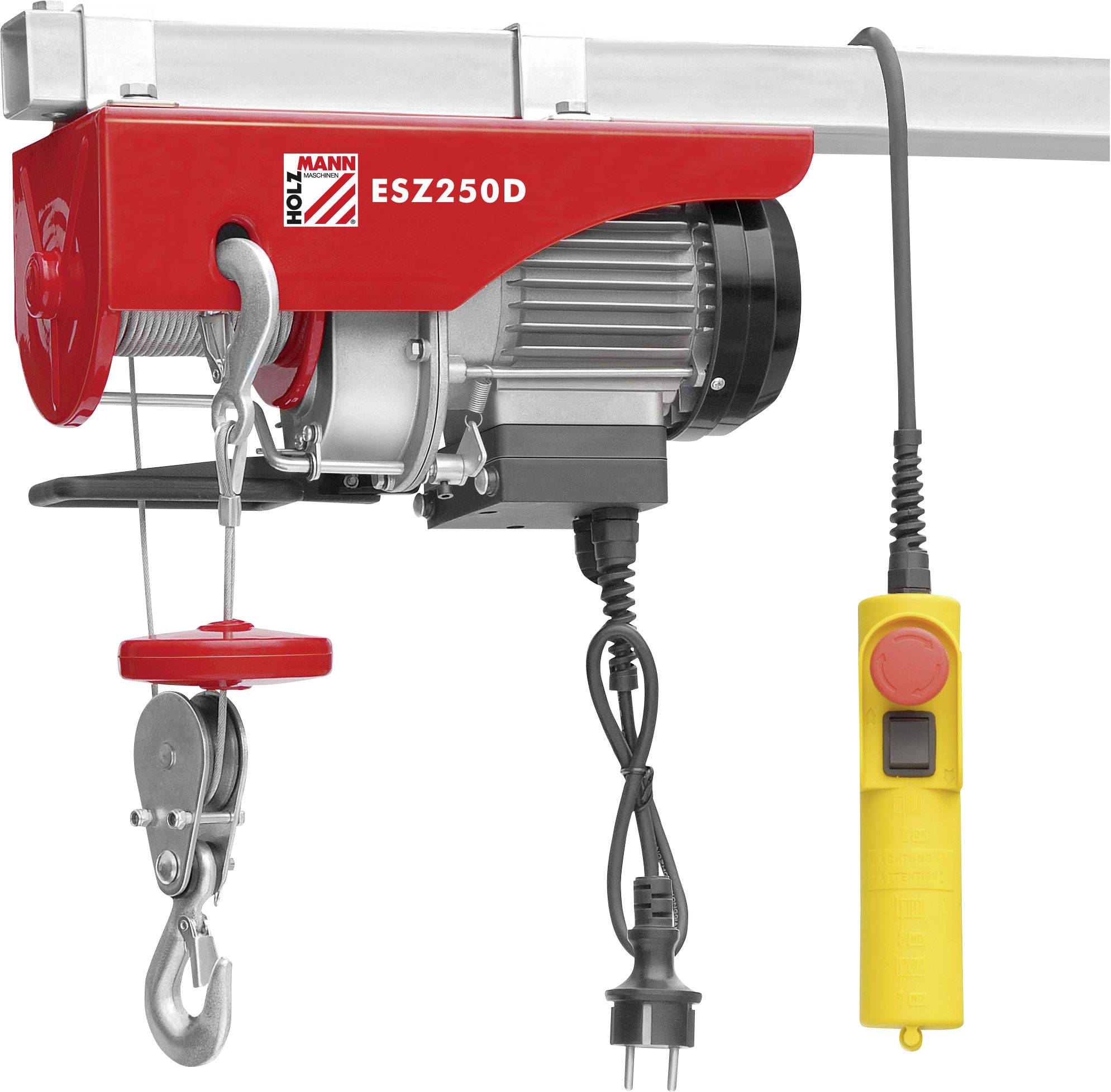 Holzmann Maschinen ESZ250D_230V Electric block and tackle Load capacity (incl. pulley) 250 kg Load capacity (without pulley) 125 kg
