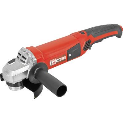 A red angle grinder with a black handle and a label reading 'WS125'.