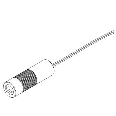 Line drawing of a cylindrical device with a cable. Possibly a small camera or sensor.