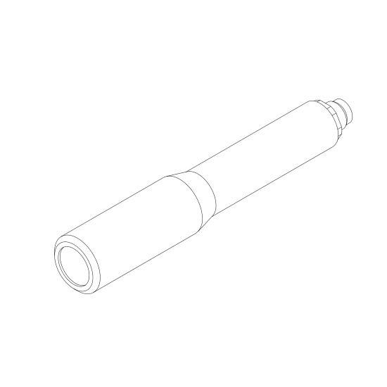 A simple line diagram of a gun barrel aligned horizontally shows the barrel length and detailed contours.