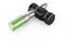 Industrial torque wrench with a green handle and black components, used for precise tightening control of screw connections.