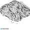 3D representation of a geometric, three-dimensional landscape form composed of triangles.