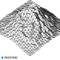 '3D wire-frame model of a mountain, geometrically overlaid with triangles.'