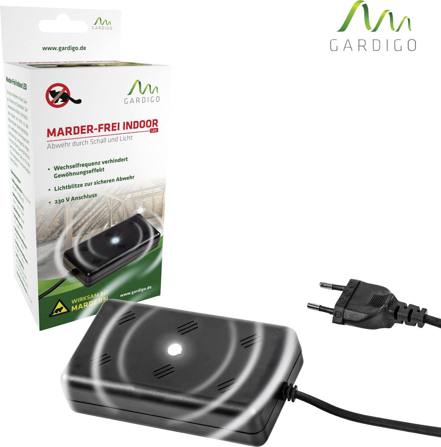 Gardigo LED-Firefly-Flash Car animal repeller Working principle Ultrasound, Multi-frequency Operating range 50 m² 1 pc(s-6