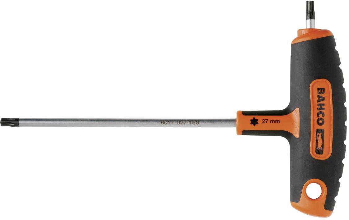 T-shaped screwdriver by Bahco with a black handle and orange accents, suitable for 27 mm screws.