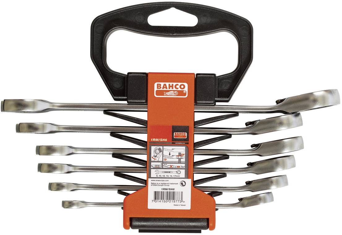 Bahco 1RM/SH6 Ratcheting crowfoot wrench Spanner size (metric) 8 - 17 mm