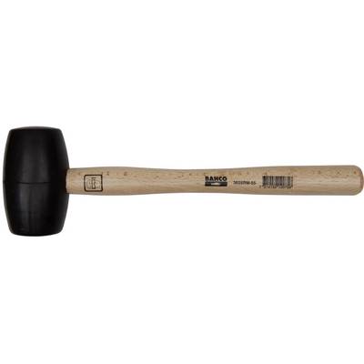 Wooden hammer with a black rubber head, durable and suitable for delicate surfaces, ideal for gentle strikes without causing damage.
