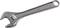 An adjustable spanner made of metal, used for tightening or loosening screws of various sizes.