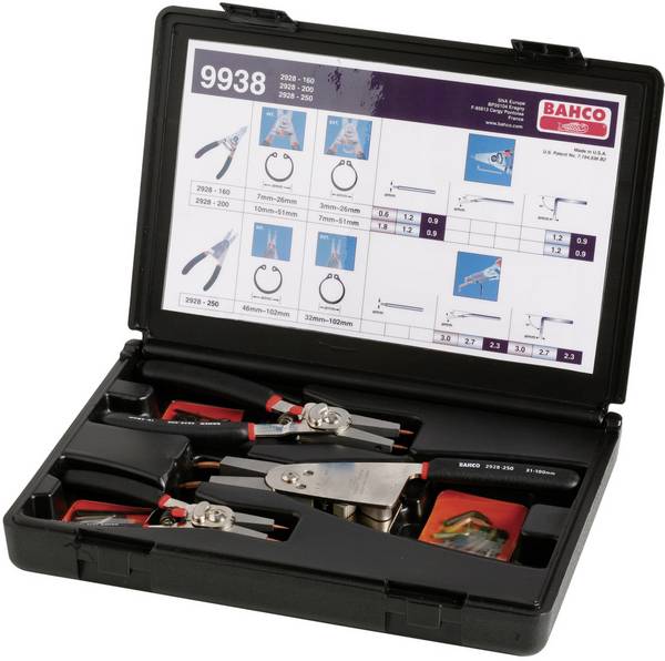 Bahco 9938 Circlip pliers set Suitable for Outer and inner rings