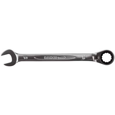 A silver adjustable spanner with 'BAHCO' trademark, combination of open-ended and ring spanner, size 13.