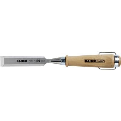 Wood chisel with wooden handle featuring the BAHCO logo on the blade and handle, used for cutting wood in craft work.
