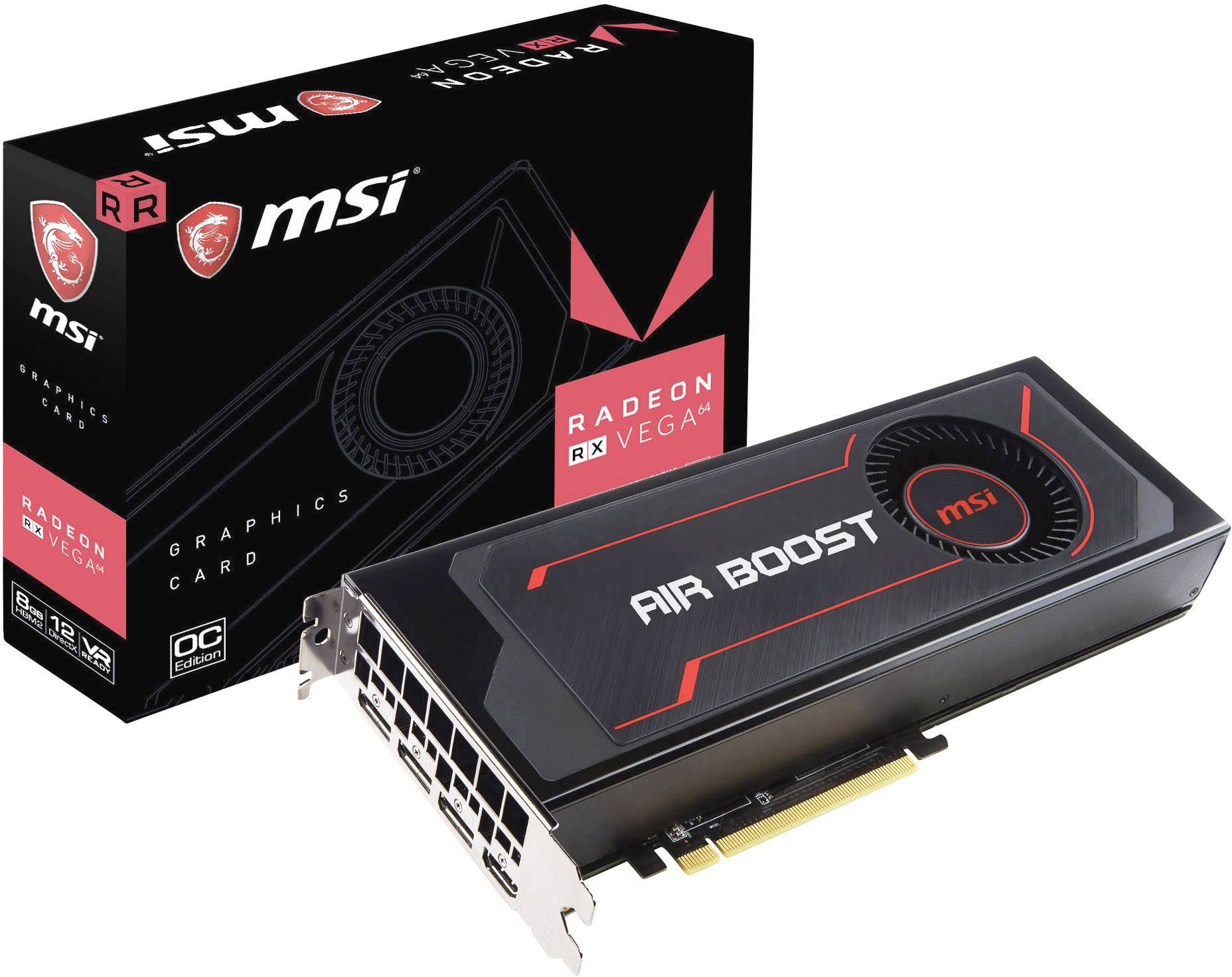 MSI GPU AMD Radeon RX Vega 64 Air Boost Overclocked 8 GB HBM2-RAM PCIe ...