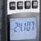 Digital measuring device with display '24.107 mV'. Top buttons for 'Mode', 'Peak Inrush', 'Rel Hz%', 'Min Max'.