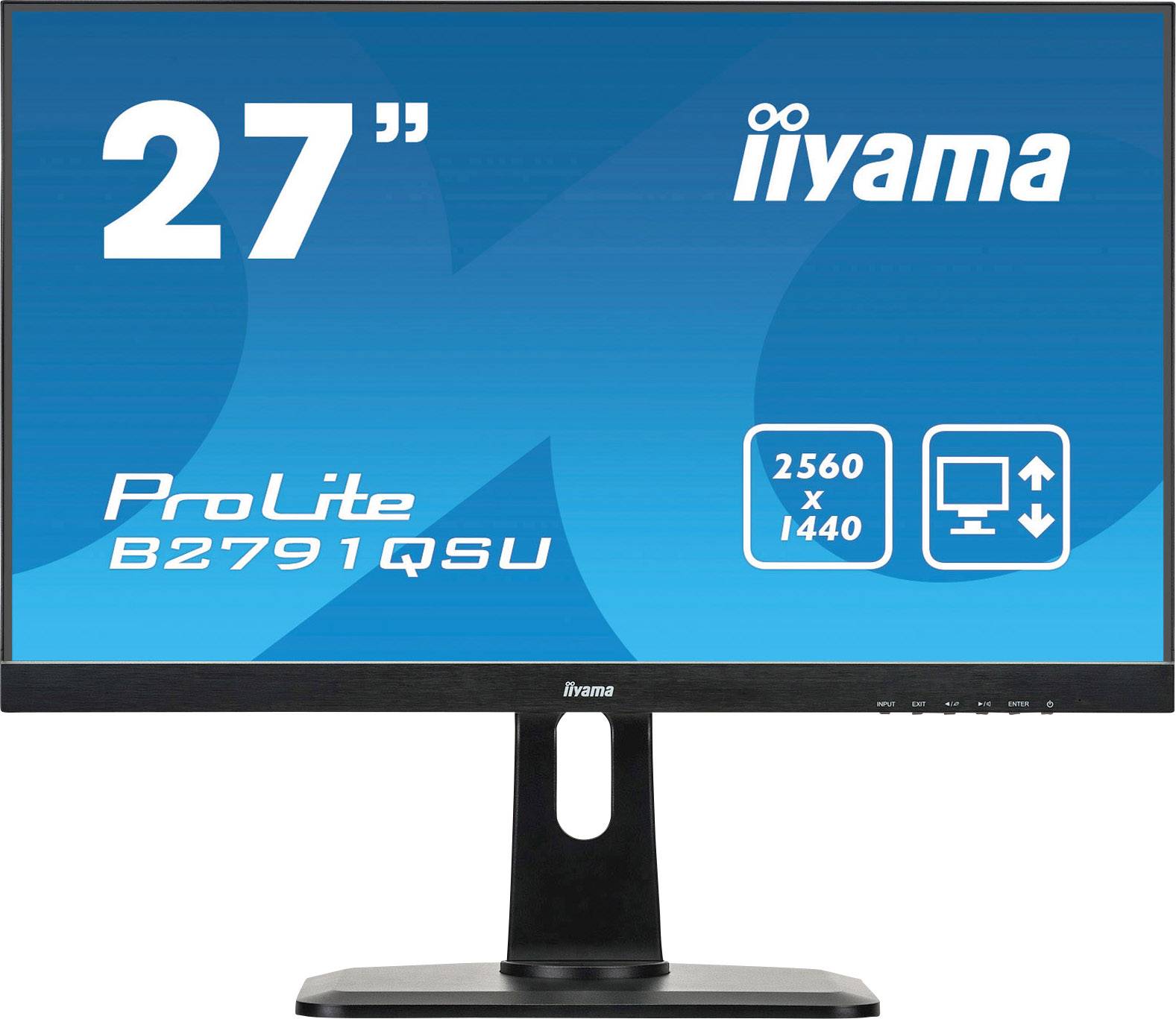 Iiyama ProLite B2791QSU LED 68.6 cm (27 inch) EEC B (A+++ - D) 2560 x 1440 p WQHD 1 ms HDMI™, DisplayPort, DVI, USB 3.0, Headphone jack (3.5 mm) TN LED