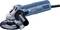 A blue angle grinder with a black handle and disc. Bosch Professional brand. Suitable for construction or DIY work.
