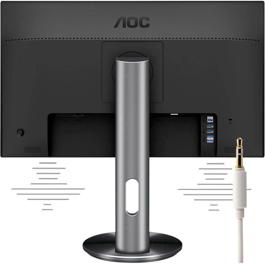 AOC I2490PXQU/BT LED EEC E (A - G) 60.5 cm (23.8 inch) 1920 x 1080 p 16:9 4 ms HDMI™, DisplayPort, VGA, USB A (USB 3.2 1-1