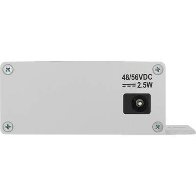 A power supply with one connector and the inscription '48/56VDC 2.5W', surrounded by four screws at the corners.