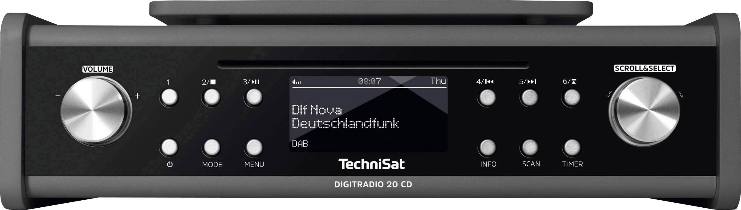 TechniSat DigitRadio 20 CD Radio base component FM AUX, CD Anthracite