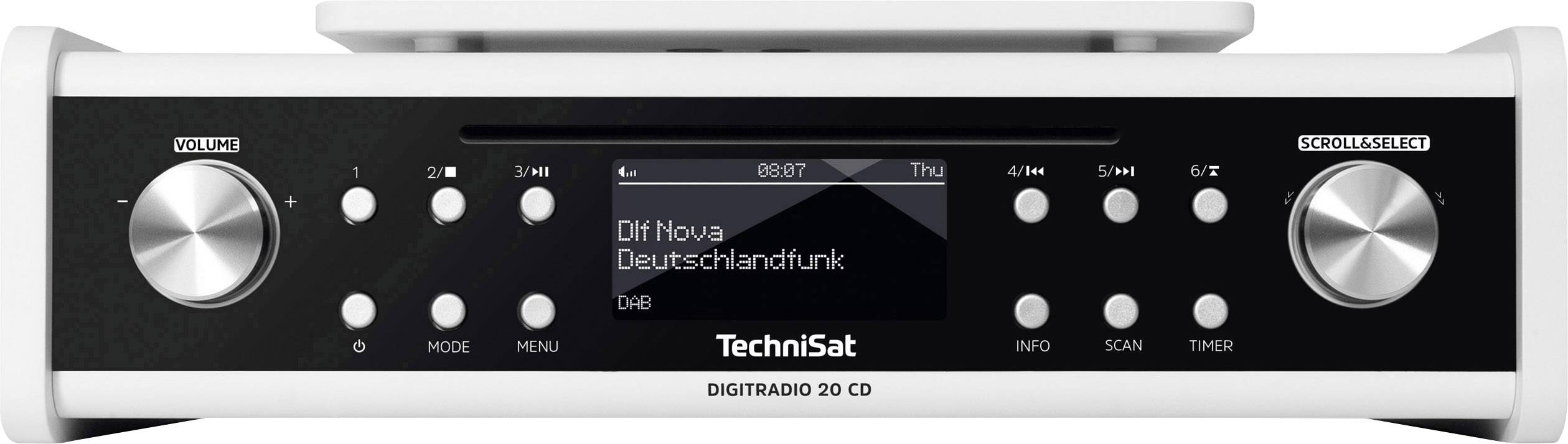 TechniSat DigitRadio 20 CD Radio base component FM AUX, CD White