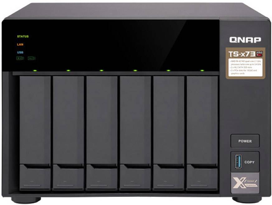 QNAP TS-673 NAS server casing 6 Bay 2x M2 slot TS-673-8G-0