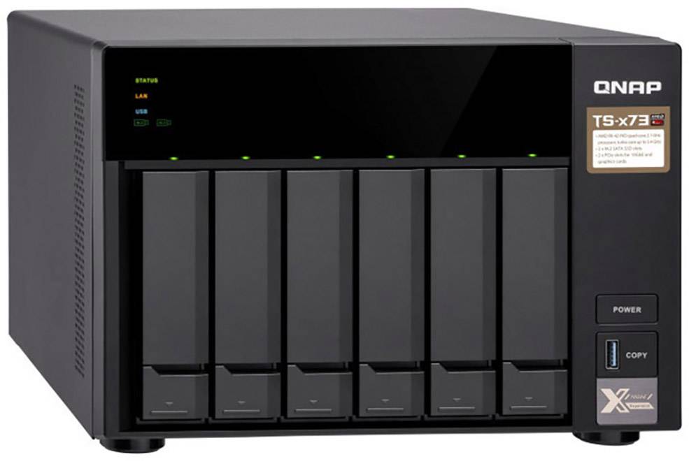 QNAP TS-673 NAS server casing 6 Bay 2x M2 slot TS-673-8G-1