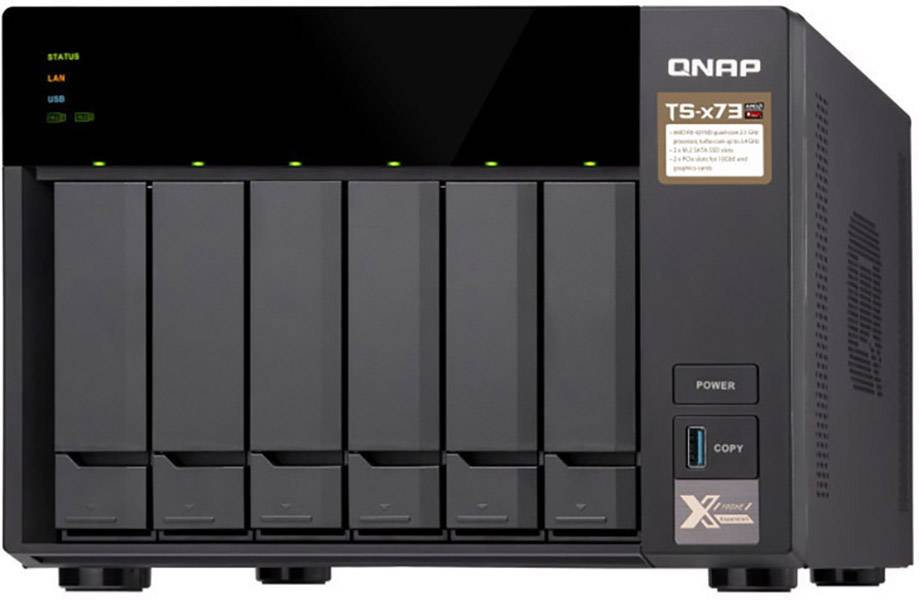 QNAP TS-673 NAS server casing 6 Bay 2x M2 slot TS-673-8G-3