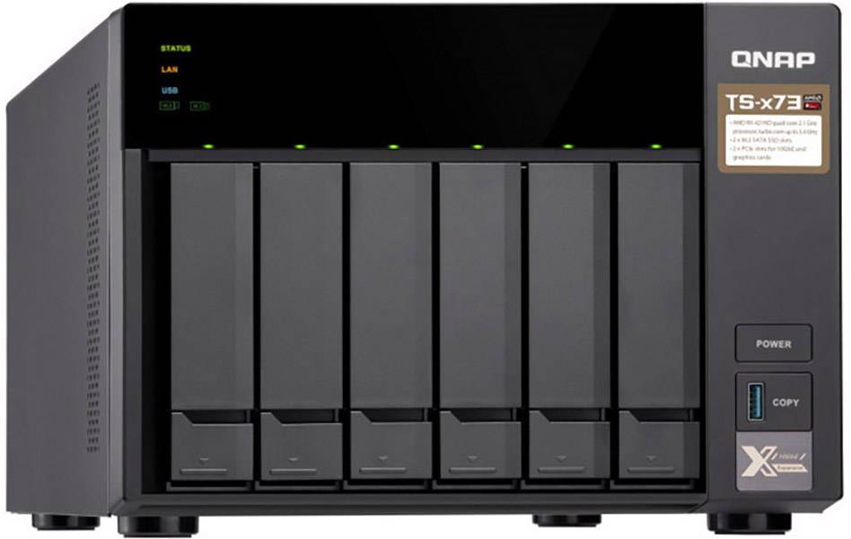 QNAP TS-673 NAS server casing 6 Bay 2x M2 slot TS-673-8G-5