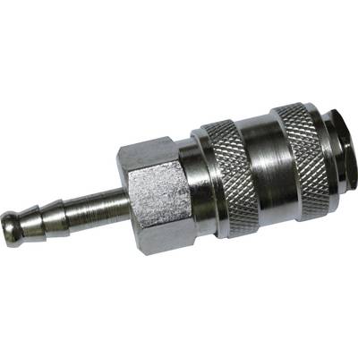 Metal pneumatic connector with a ribbed surface, typical for compressed air systems.