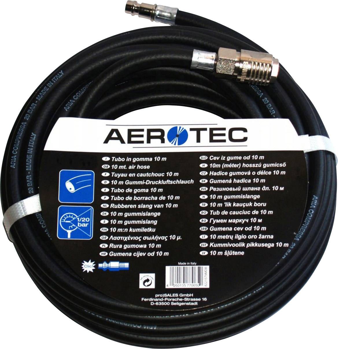Aerotec Air hose 10 m 20 bar