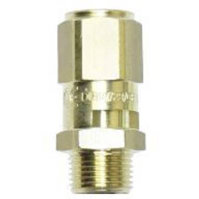 Brass Fitting with External Thread, Suitable for Pipe Connections. Shiny Surface and Compact Design.