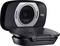 Black webcam with silver ring, 'HD 1080p' inscription, 'logi' trademark, foldable lens cover beneath the lens.