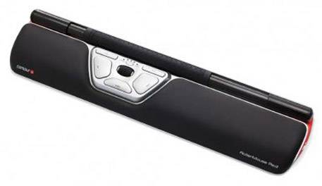 Contour Design RollerMouse Red USB Wi-Fi mouse Ergonomic, Gel wrist support mat, Built-in scroll wheel Black, Silver