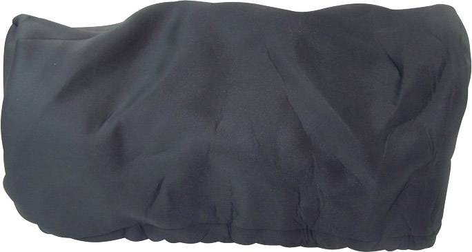 Black fabric bag, empty and crumpled, on a white background.