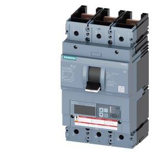A three-pole Siemens performance circuit breaker, model 3VA6, with a switch handle and multiple connection terminals, suitable for industrial applications.